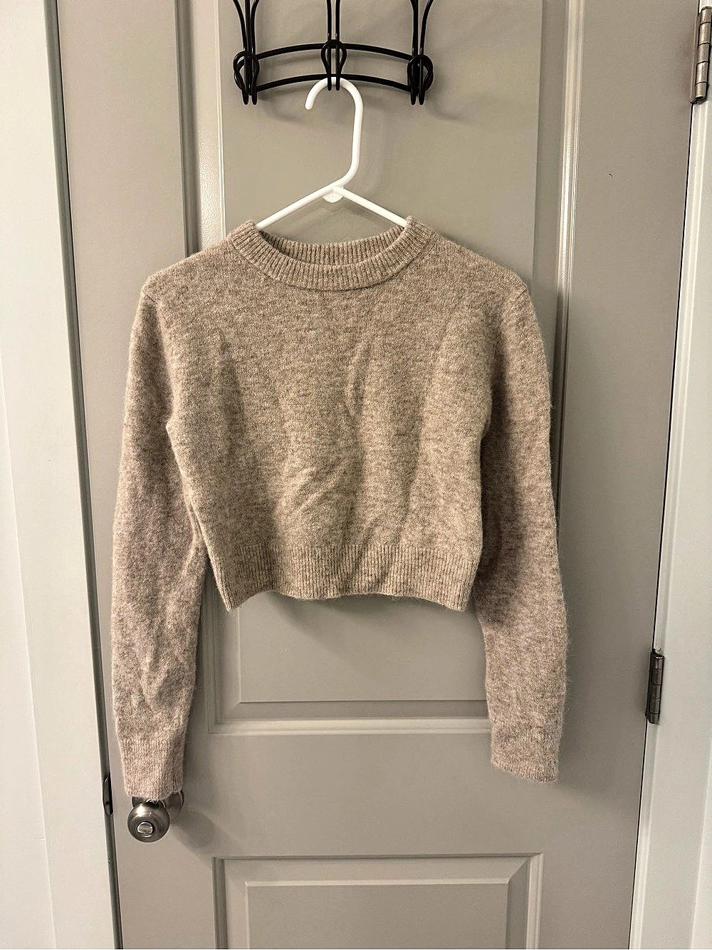 lululemon Alpaca Wool-Blend Cropped Sweater Beige XS